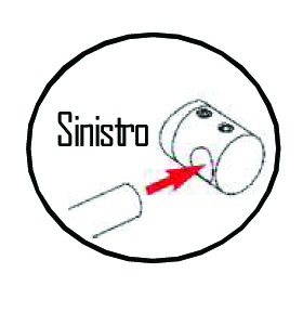 Sostegno cieco sinistro per tondo fissaggio TUBO TONDO - immagine 3