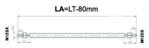 Tirante strale Ø12 fil. M12 DX/SX con dadi - immagine 2